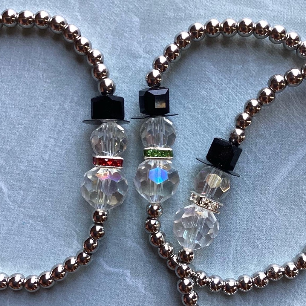 14kt Silver Plated Snowman Bracelet
